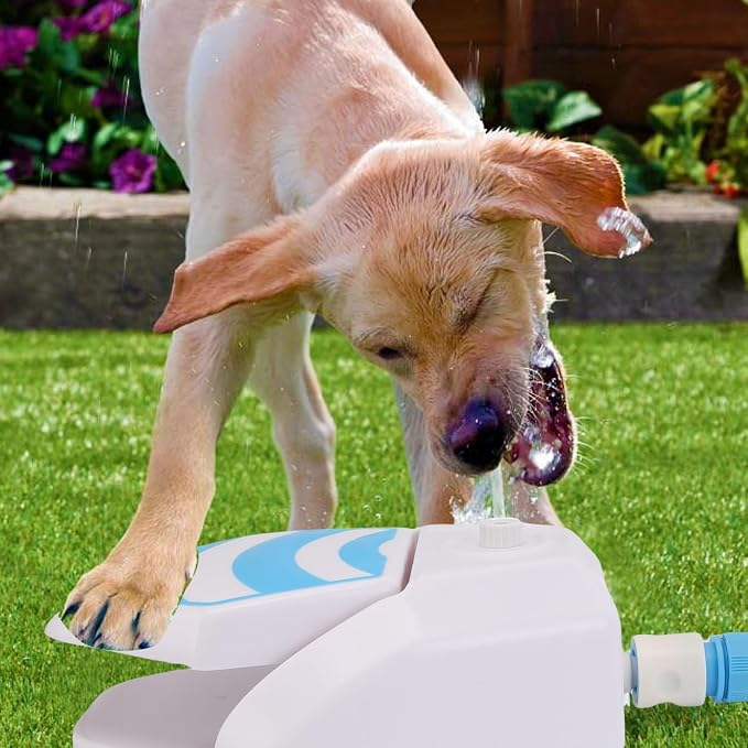 Ymiko Large Capacity Dog Step On Fountain Outdoor Pet Sprinkler for Hydrating Dogs on the Go Easy to and Paw Activated