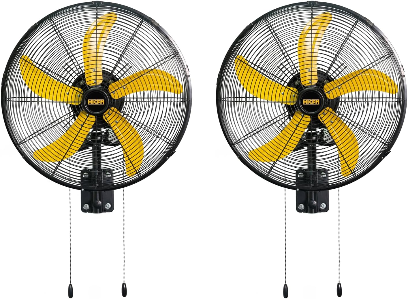HiCFM 2 Pack 20" Oscillating Wall Mount Fan, 5000 CFM High Velocity Industrial Wall Mounted Shop Fans with 3-Speed Setting for Commercial, Garage, Warehouse, workshops, Factory - UL Listed