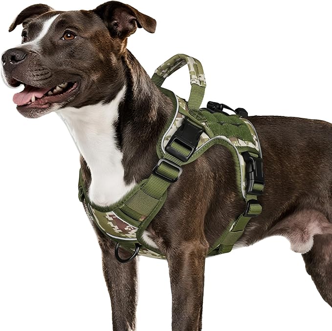 WINGOIN Tactical Dog Harness for Medium Dogs,Heavy Duty No Pull Dog Harness | with Handle,Adjustable Reflective,Military K9 Style,Big Size Dog Vest,for German Shepherd,for Walking Training Hunting