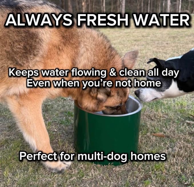 Smart Dog Water Bowl for Outside - Connects to Garden Hose - WiFi App Controlled Timer for Automatic Water Flow - Stainless Steel Outdoor Pet Water Bowl - Large Capacity (Brown)