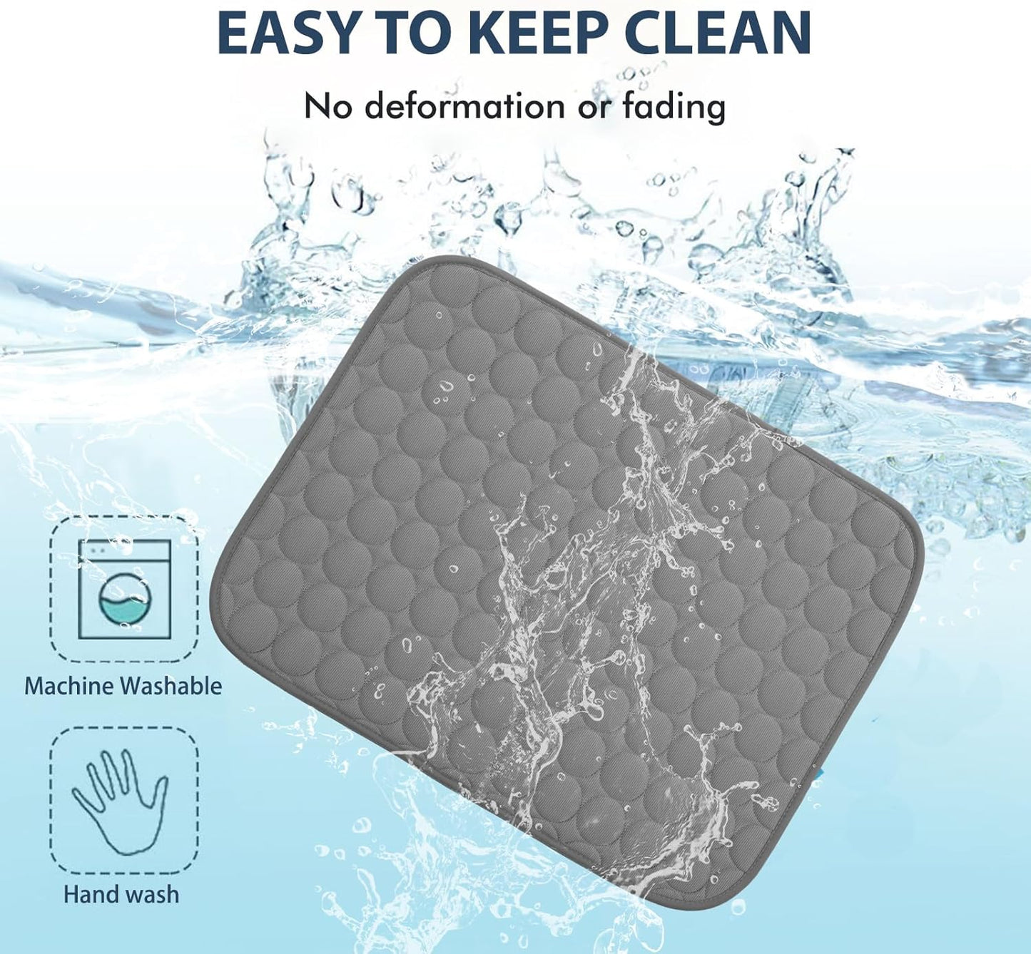 MICROCOSMOS Summer Cooling Mat & Sleeping Pad- Water Absorption Top, Materials Safe, Easy Carry, EZ Clean. Keep Cooling for Pets, Kids and Adults.(Drak Grey, 24" x18")