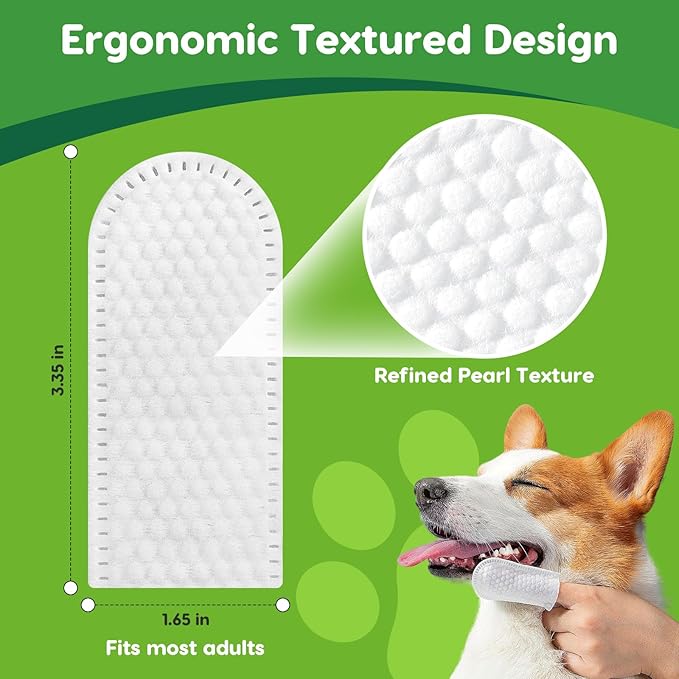 Dog Dental Care Wipes - 60Ct Tooth Brushing kit, Heavy Duty Teeth Cleaning for Dogs & Cats, Remove Tartar & Plaque, Dog Breath Freshener, Dog Toothbrush & Toothpaste Alternatives