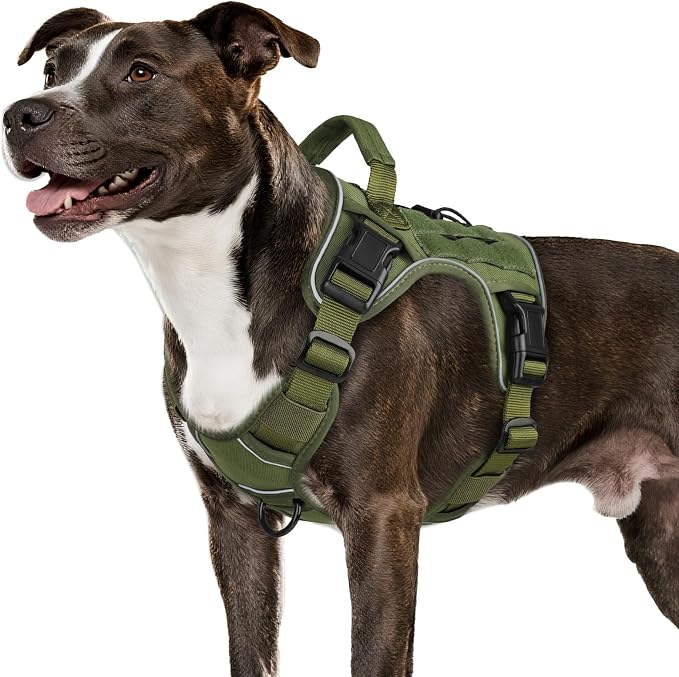 WINGOIN Tactical Dog Harness for Medium Size Dogs,No Pull Dog Harnesses | Heavy Duty with Handle,Adjustable Reflective,Military K9 Pet Vest,for Pitbull Female Male,for Walking Training Hiking