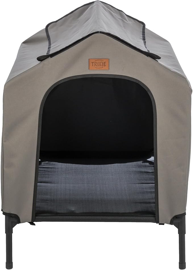 Trixie 2-in-1 Dog House and Bed, Medium to Large - Up to 100 lbs | 39.4 x 35.4 x 48.8-in Portable, Elevated Indoor/Outdoor Cot with Removable Cover, Waterproof and Sun-Resistant Tent