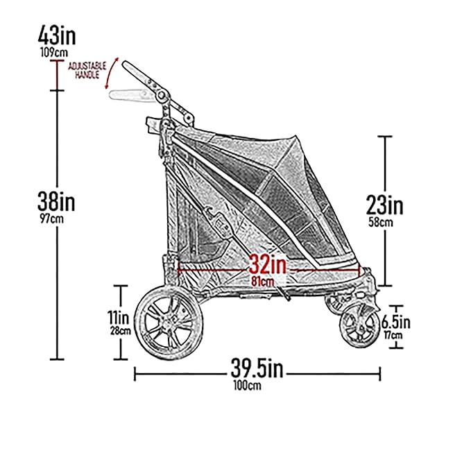 Pet Gear NO-Zip Pet Stroller with Dual Entry, Push Button Zipperless Entry for Single or Multiple Dogs/Cats, Pet Can Easily Walk in/Out, Gel-Filled Tires, Dark Raspberry, Expedition