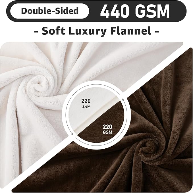 LOOBANI Waterproof Blanket for Bed Intimacy King Size 85"x108", Coffee | Double-Side Leak-proof Cozy Flannel, Reversible, Stain-Proof Cover for Rest Movie Time, Furniture Protection, Large Dogs,