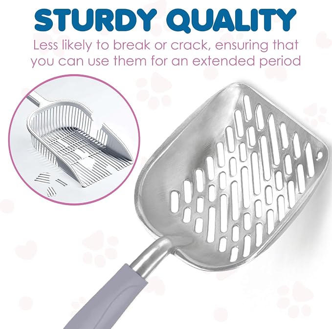 SunGrow Cat Litter Scoop, Life Transforming Cat Scooper, Reduces Hand Fatigue, Saves Clear Litter, Use with Small Litter Type, Makes Scooping Faster and Easier, Gray, 1 pc