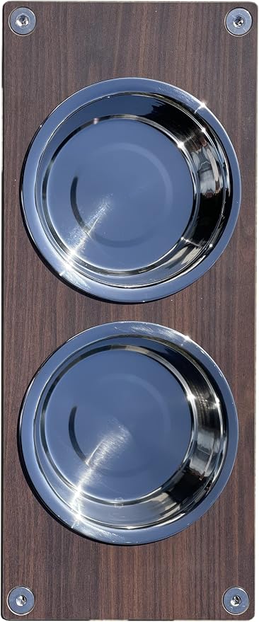 Raised Pet Bowls for Cats and Dogs, Outdoor Elevated Dog Cat Food and Water Bowls Stand Feeder on Aluminum Legs with 2 Stainless Steel Bowls Sizes for Small Medium and Large Dogs. - Small (Tosca)