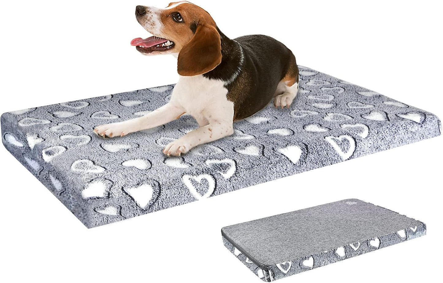 VANKEAN Dog Crate Mat - Reversible Cool & Warm Stylish Bed, Waterproof & Machine Washable, Supports Small to XXL Dogs, Grey