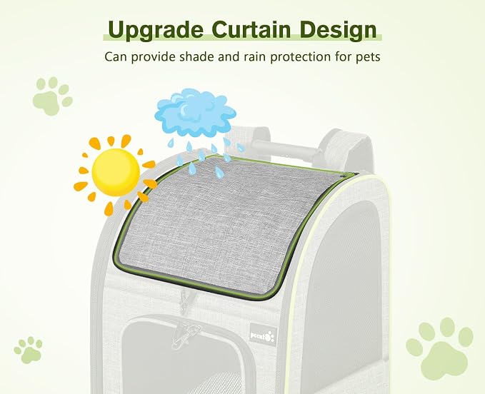 pecute Cat Backpack with Curtain, Cat Carrier Backpack Breathable, XL