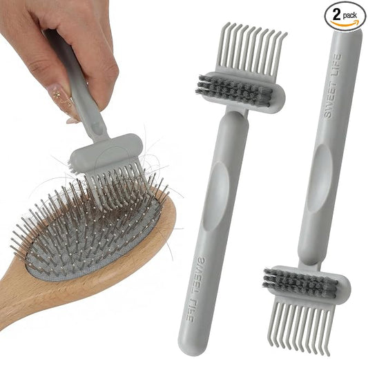2-in-1 Hair Brush Cleaner and Remover Tool Comb Brush Cleaning Tool Comb | Portable Hairbrush Cleaning Tools Brush, for Removing Hair Dust Rak, For Women Home Travel Salon Use