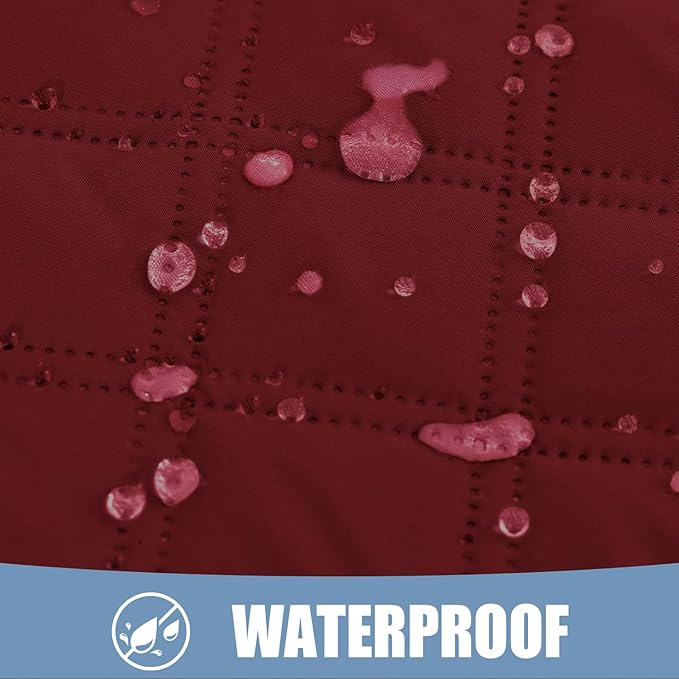 Smiry Waterproof Dog Bed Cover Pet Blanket, Soft Washable Dog Blanket for Furniture Bed Couch Sofa Reversible, Checkered (40"x50", Wine Red/Beige)