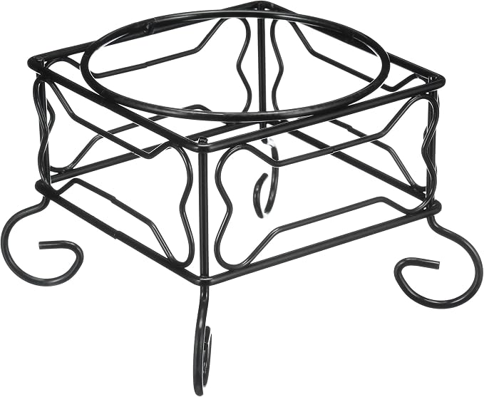 Wrought Iron Stand with Single Stainless Steel Bowl Size: Medium (7" H x 9.5" W x 9.5" D)