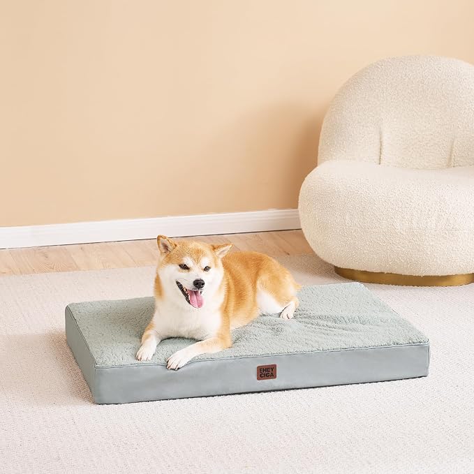 EHEYCIGA Orthopedic Dog Bed Extra Large with Removable Washable Cover, 41IN | Egg Crate Foam Support, Durable Oxford fabric, Non-Slip Bottom, Machine Washable, Soft Waterproof Plush Pet Bed Mat For Crate