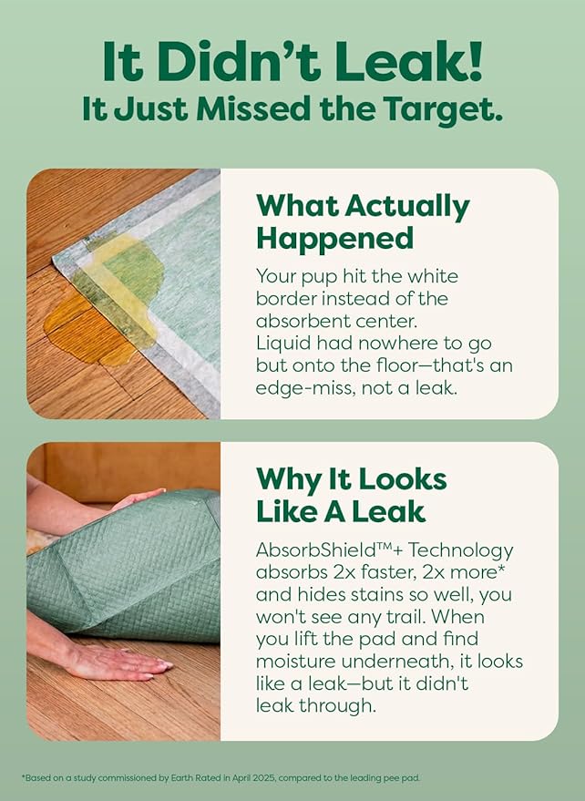 Earth Rated Max Absorbency Trial Pack Puppy Pee Pads for Dogs Absorbs 2X Faster & 2X More, Leak-Proof, Odor Control Potty Training, Unscented, XL, 28” x 34”, 1 Count