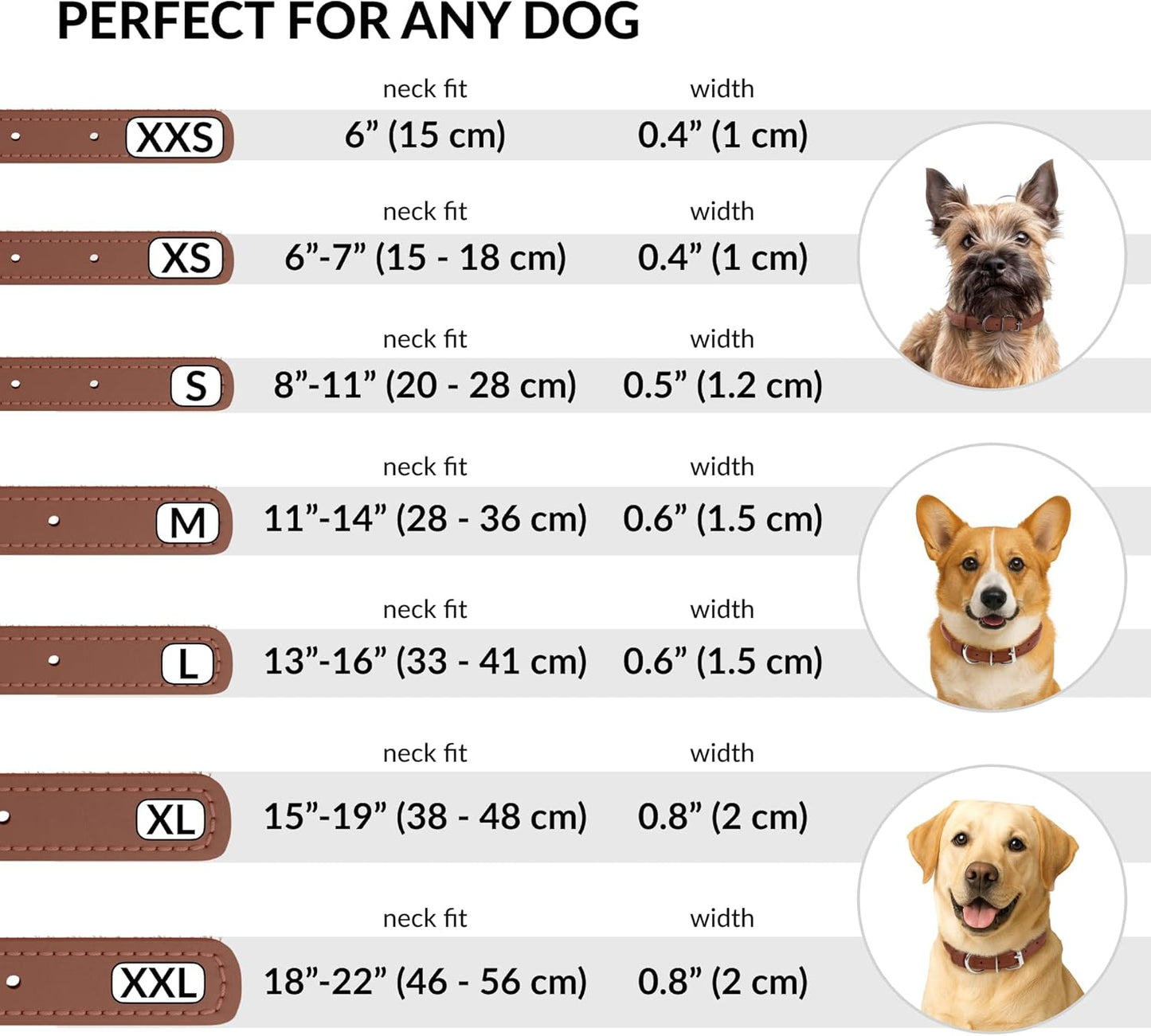 CollarDirect Rolled Leather Dog Collar, Soft Padded Round Puppy Collar, Handmade Genuine Leather Collar Dog Small Large Cat Collars 13 Colors (8-11 Inch, Cinnamon Textured)