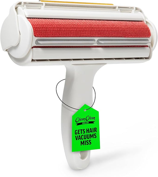 ChomChom Roller & Rake – Reusable Pet Hair Removal Roller with Rake Attachment for Cat & Dog Fur on Furniture, Couch, Carpet, Car, Rugs, Bedding & More– Portable, Eco-Friendly