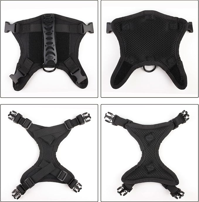 Annchwool Tactical Dog Harness for Small Dogs with Handle, Military Service Dog Vest and Leash Set for Outdoor Training Walking Hiking, Adjustable (Black, Camo)