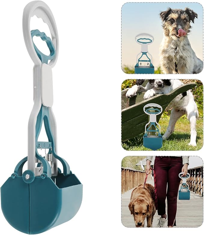 COHEALI Heavy Duty Dog Pooper Scooper with Long Handle Wear-Resistant Poop Picker for Yard and Walks Foldable Dog Waste Grabber Tool for Puppies Avocado Green