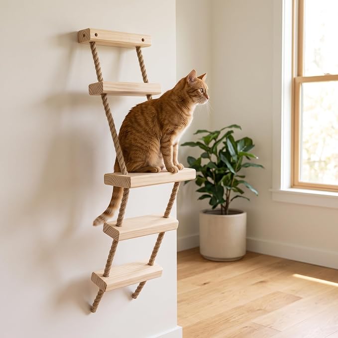 with Shelves for Climbing and Play, Hard Ladder