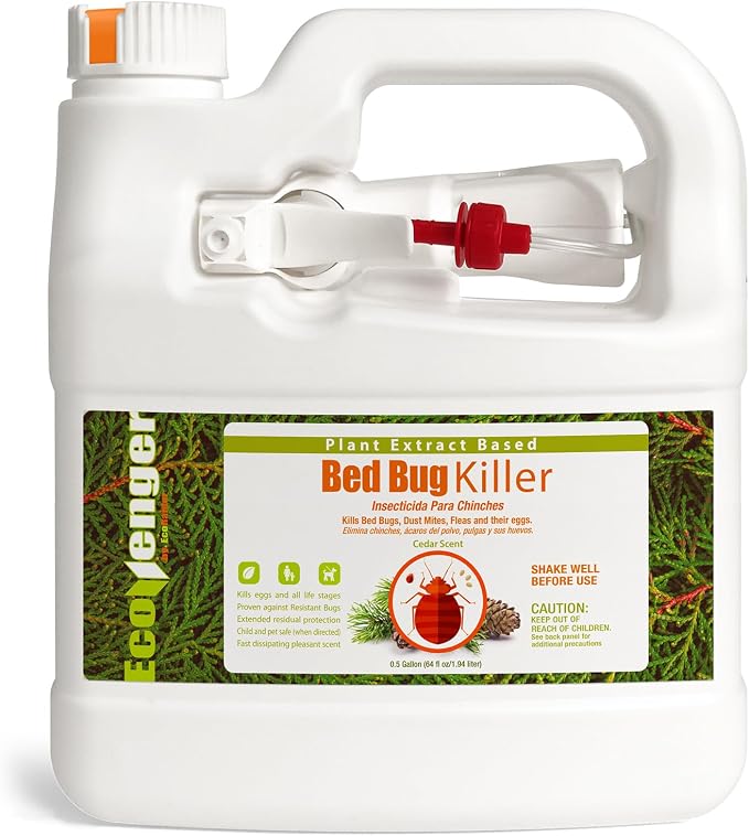 Bed Bug Killer 64 oz EcoVenger by EcoRaider, 100% Kill Efficacy, Bedbugs & Mites, Kills Eggs & The Resistant, Lasting Protection, USDA BIO-Certified, Plant Extract Based & Non-Toxic, Child & Pet Safe