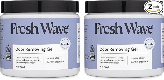 Fresh Wave Lavender Odor Removing Gel, 15 oz., Pack of 2 - Safer Odor Absorbers for Home, Natural Plant-Based Odor Eliminator, Every 15 oz. lasts 30-60 Days, For Cooking, Trash & Pets