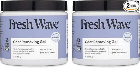 Fresh Wave Lavender Odor Removing Gel, 15 oz., Pack of 2 - Safer Odor Absorbers for Home, Natural Plant-Based Odor Eliminator, Every 15 oz. lasts 30-60 Days, For Cooking, Trash & Pets