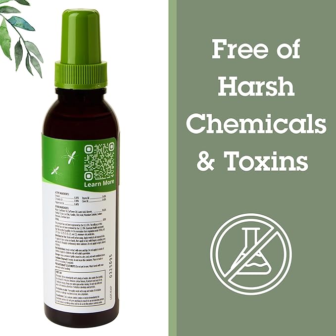 Quantum Health Buzz Away Extreme Mosquito & Tick DEET-Free Repellent, 4 oz | Effective Outdoor Bug Spray, Kid-Friendly, Geraniol, Peppermint, Citronella, Thyme & Clove, Independent Field Tested