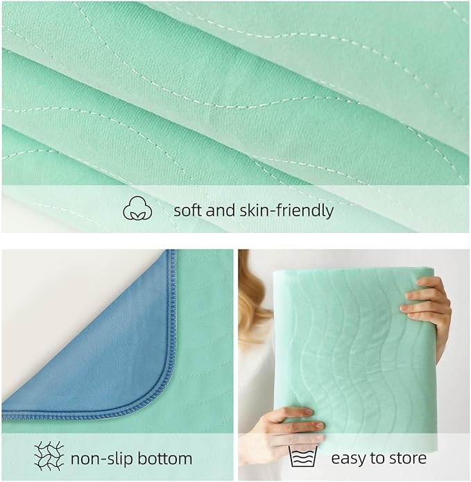 Pee Pads for Adults, Kids and Pets, Cotton-Like Surface, Machine Washable, 100% Leak Prevention with Waterproof TPU Layer (1 Pack, 34*52 inch)