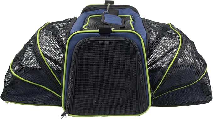 EliteField Expandable Soft Pet Carrier (3 Year Warranty, Airline Approved), Multiple Sizes and Colors Available (17" L x 11" W x 11" H, Navy Blue)
