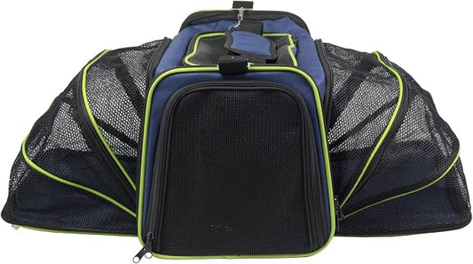 EliteField Expandable Soft Pet Carrier (3 Year Warranty, Airline Approved), Multiple Sizes and Colors Available (17" L x 11" W x 11" H, Navy Blue)