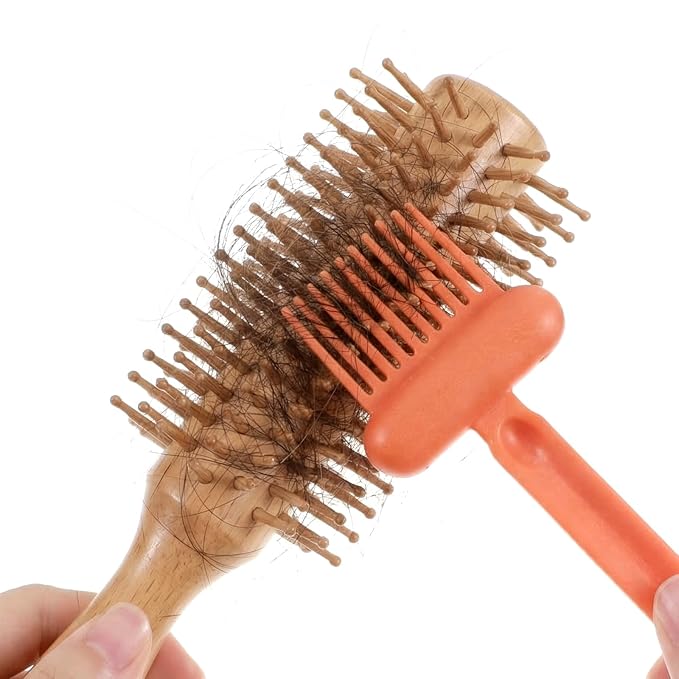 3PCS Hair Brush Cleaning Tool, 2-In-1 Comb Cleaner with Pick and Bristles, Effective Hairbrush Cleaner Small and Portable Suitable for Home Salon Travel Use, Comb Brush for Women (Gray, Green, Orange)