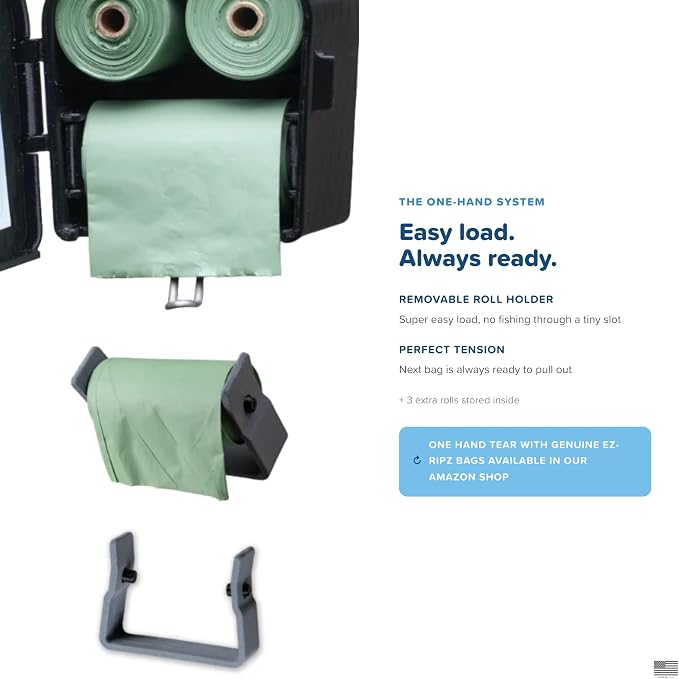 Indoor/Outdoor Dog Poop Bag Dispenser Wall Mount (Brown), Includes 3 Sample Rolls of Waste Bags, Easy Setup Dog Poop Station