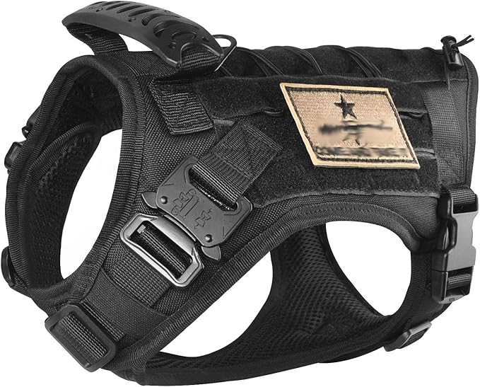 Tactical Service Dog Vest Harness K9 Military Molle Dog Vest for Outdoor Training Waterproof Pet Dog Harness with Rubber Handle & Metal Buckle