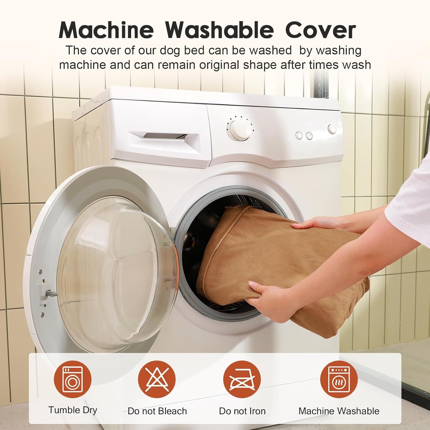 Upgraded Small Dog Bed, 3" Memory Foam with Waterproof Liner, Chew Resistant Microsuede Cover, Removable and Washable, for Indoor, Outdoor, and Car Use, Nonskid Base, 30x20 Inches S Khaki