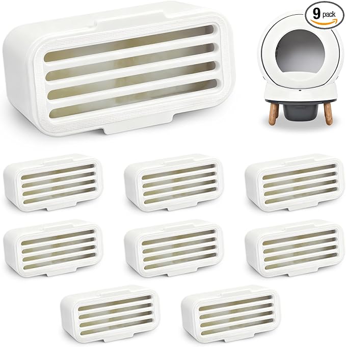 9 Pcs Deodorizer Compatible with PetSafe ScoopFree & HHOLOVE Cat Litter Box | Natural Essential Oil Formula, Gentle Cat Friendly Scent, Powerful Long Lasting Odor Control, Non Irritating Fragrance