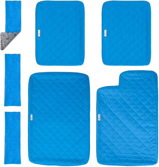 Paw Inspired Fitted Fleece Liners for Ferret Nation, Critter Nation Cage for Ferrets, Rats, Chinchillas, Hedgehogs & Other Small Animals (Blue, Double Unit Combo)