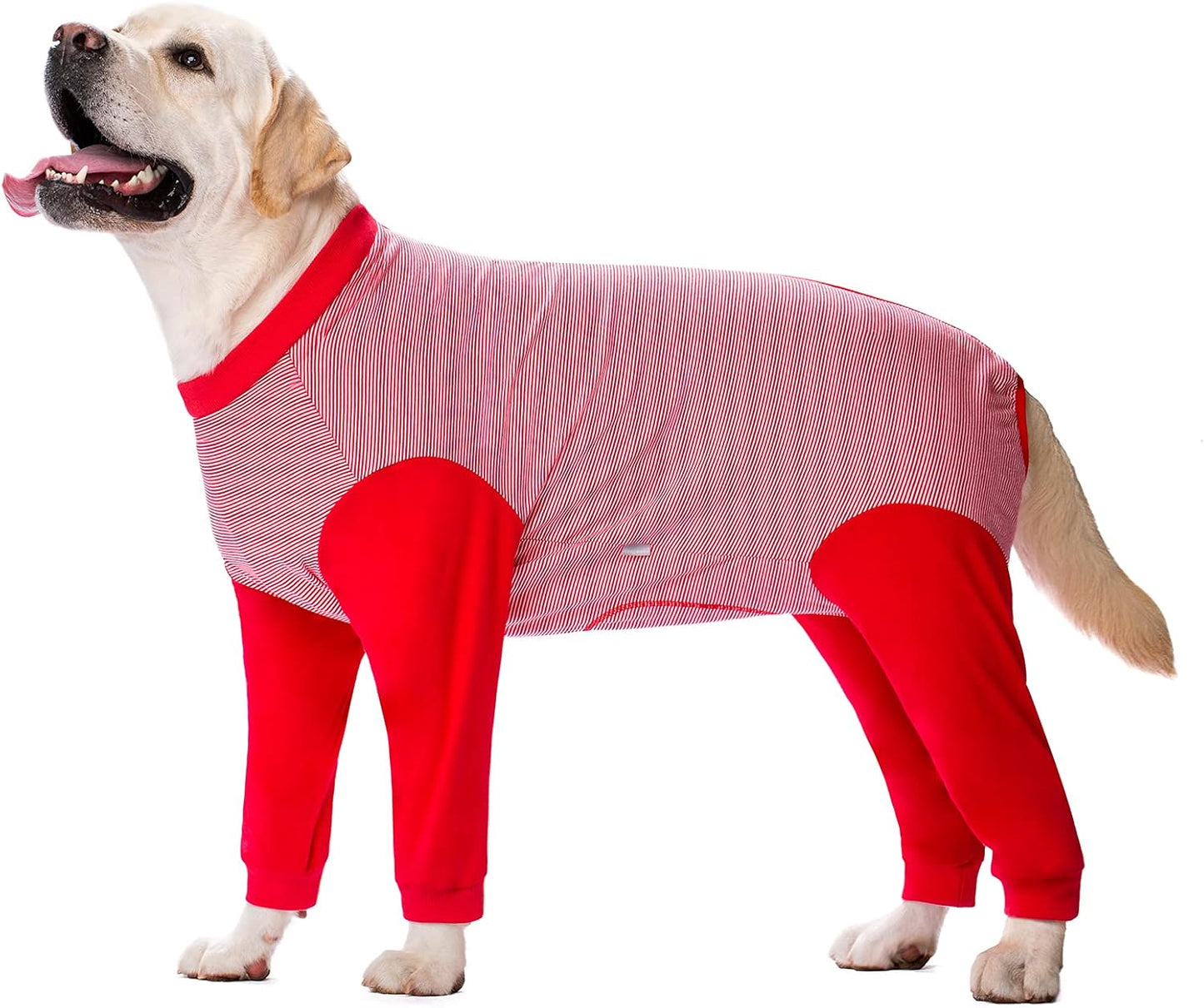 Yeapeeto Dog Onesie Surgery Recovery Suit for Large Medium Bodysuit Dogs Pajamas PJS Full Body for Shedding, Prevent Licking, Wound Protection, Cone Alternative (5XL, Red)
