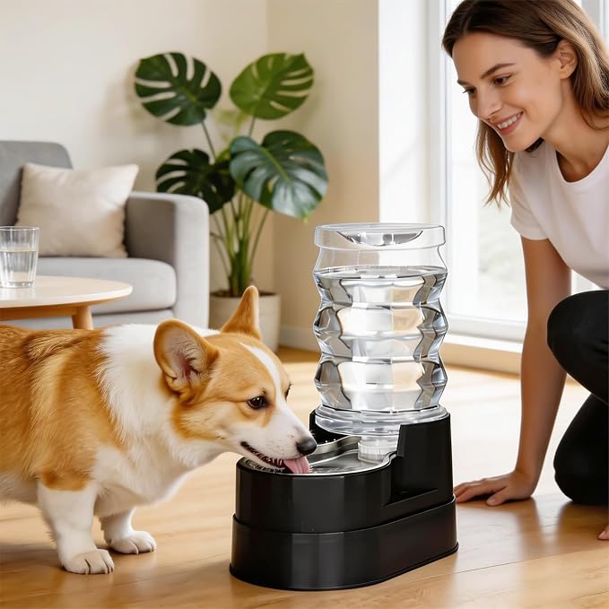 RIZZARI 7L Raised Dog Water Dispenser: Stable Base Design | Gravity Fed/No Power Needed/Anti-Spill Base/for Senior Dogs & Large Breeds/Garage/Garden/Easy-Clean