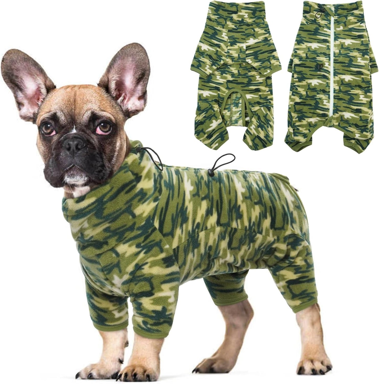 ROZKITCH Extra Large Dog Sweater, Pet Windproof Warm Cold Weather Jacket Vest with Luminous Zipper, Jumpsuit Apparel Outfit Clothes for Large Giant Dog Camo 4XL