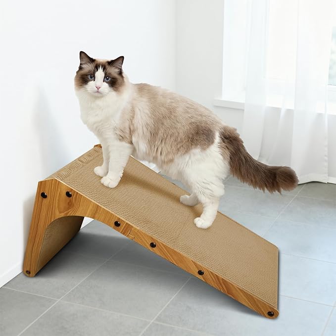 Cat Scratcher, 26 inch L Shape Cat Scratching Pad for Indoor Cats, Durable Sustainable Cardboard Scratcher, Recyclable Vertical Cat Scratch Pad to Protect Furniture, Large