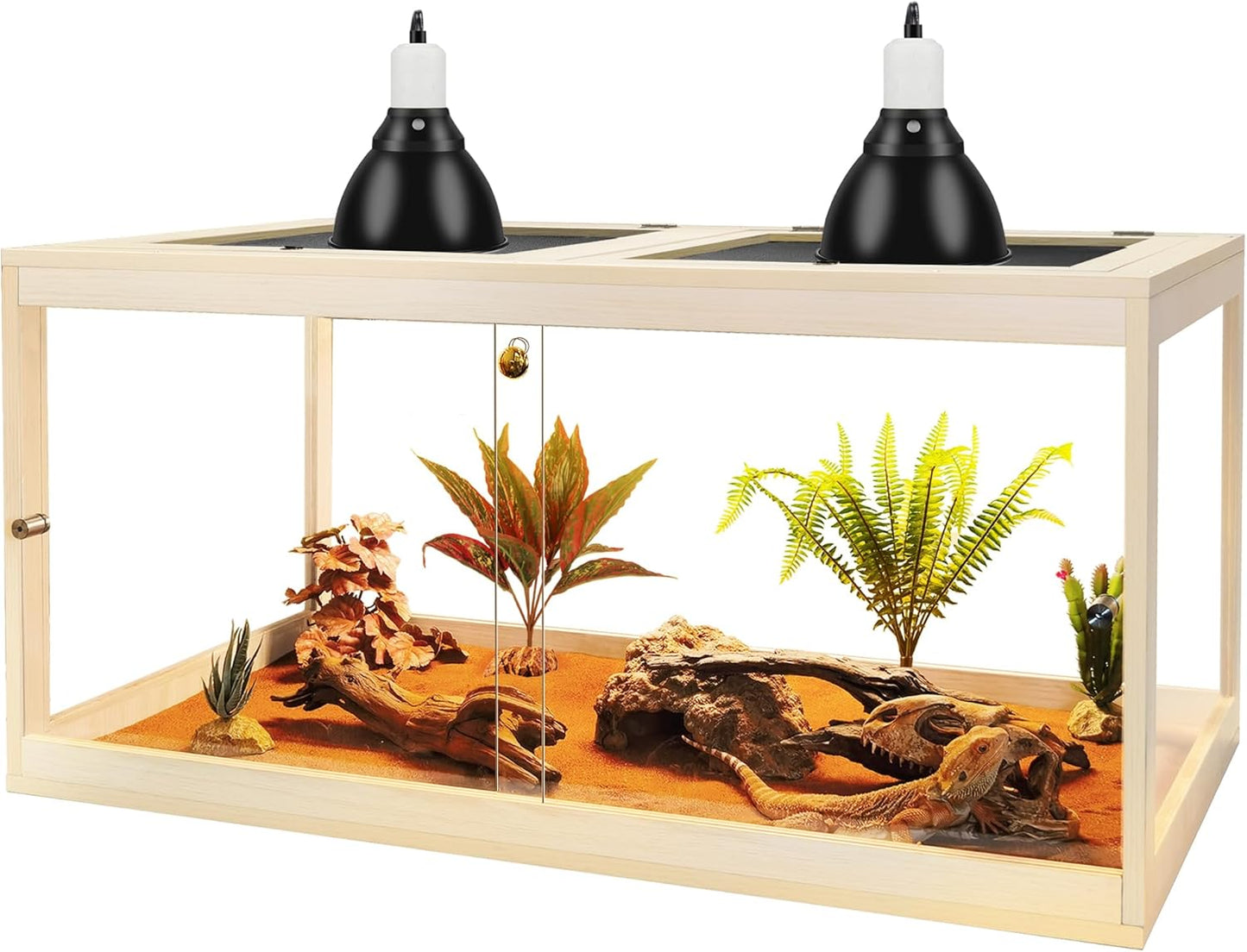 Prolee Reptile Terrarium Tank 60 Gallon Maximum, Lizard Tank Bearded Dragon Tank with Metal Mesh Roof Door, Snake Tank with Lock Design, 40" Length