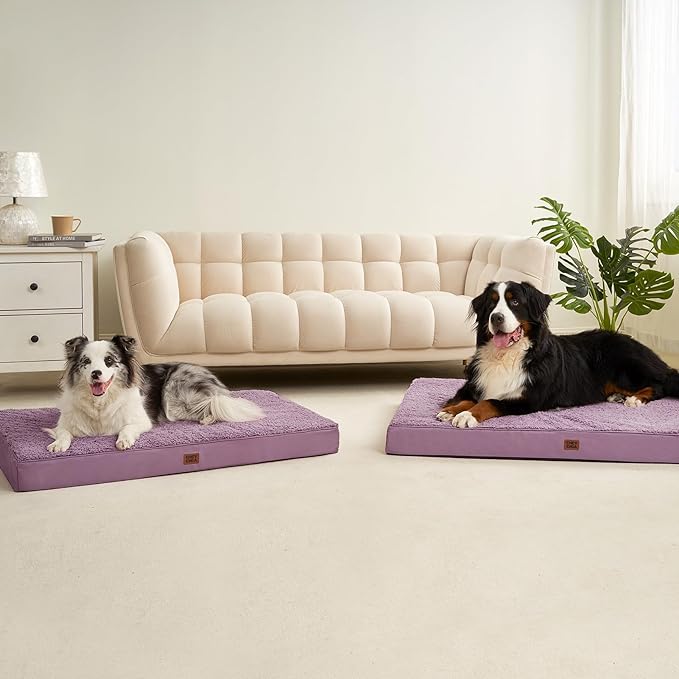 EHEYCIGA Orthopedic Dog Bed Extra Large with Removable Washable Cover, 41IN | Egg Crate Foam Support, Durable Oxford fabric, Non-Slip Bottom, Machine Washable, Soft Waterproof Plush Pet Bed Mat For Crate