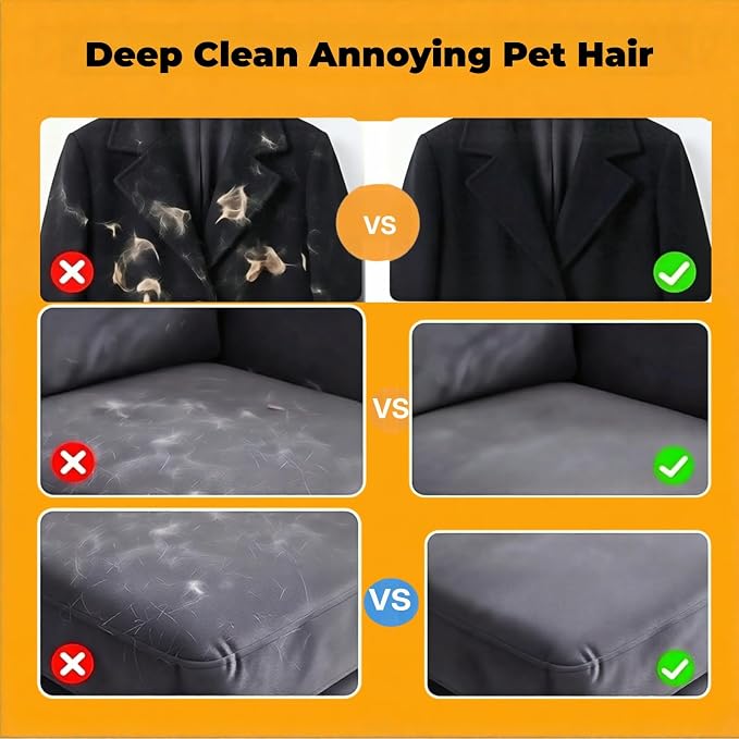 Pet Hair Removal Glove for Dogs & Cats, Electrostatic Reusable Fur Remover | 5-Finger Electrostatic Pet Hair Remover Glove, Magic Brush for Dog Cat Hair Removal on Couch, Car Seat, Clothing