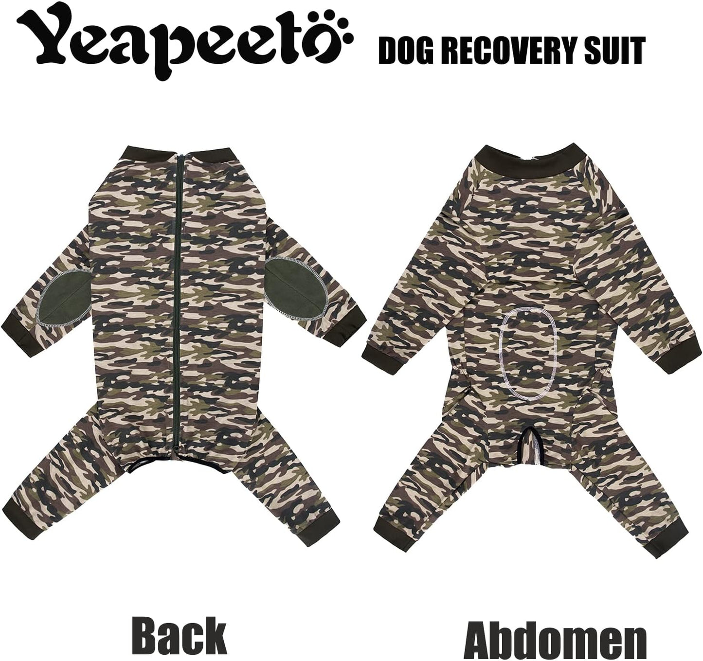 Yeapeeto Dog Onesie Surgery Recovery Suit for Large Medium Bodysuit Dogs Pajamas PJS Full Body for Shedding, Prevent Licking, Wound Protection, Cone Alternative (4XL, Camo)