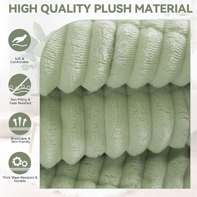 OTOB Dog Couch Covers for 3 Cushion Washable Non Slip Plush Pet Friendly Bed Mat Sofa Cover for Dogs, All Seasons Cozy Soft Fuzzy Furniture Protector Sofa Slipcovers (Matcha Green, 27.6" x 59.1")