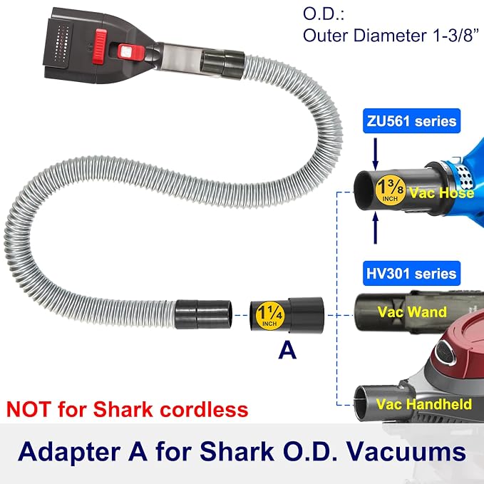 Dog Brush Compatible with Bissell Shark Corded Vacuums, Navigator NV360 Rotator NV501 Rocket HV301 Stratos Series, Pet Hair Shedding Grooming Tool with Long Extension Hose and Adapters