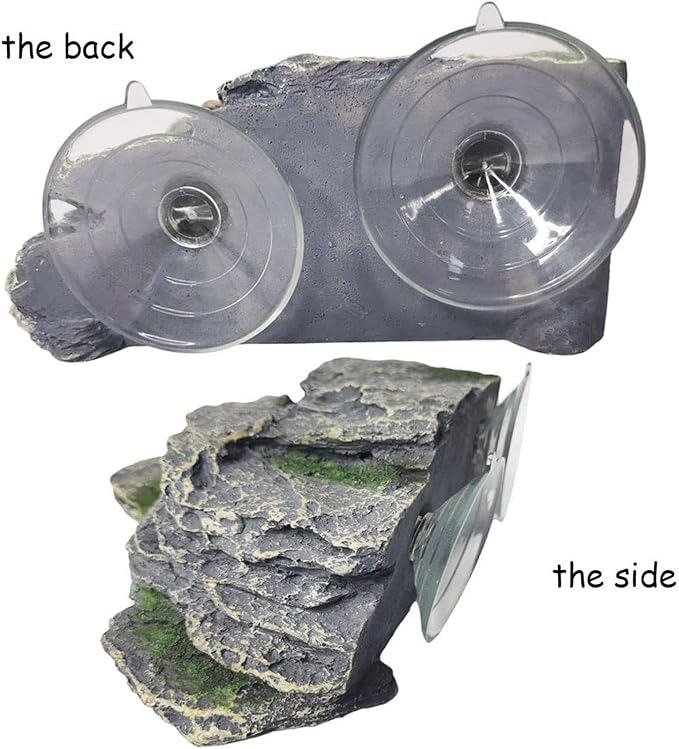PINVNBY Basking Platform for Turtles Tortoise Dock Resin Resting Rock Reptile Habitat Climbing Ornament Floating Ledge Aquarium Decoration with 2 Pcs Suction Cups for Frogs, Newts,Lizard(3 Pcs)