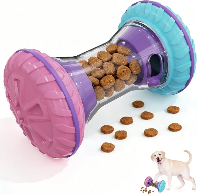 MateeyLife Interactive Dog Puzzle Toy, Adjustable Treat Dispensing Slow Feeder for IQ Training, Silent Quiet Roller for Small Medium Dogs, Boredom Relief Enrichment Toys to Keep Them Busy