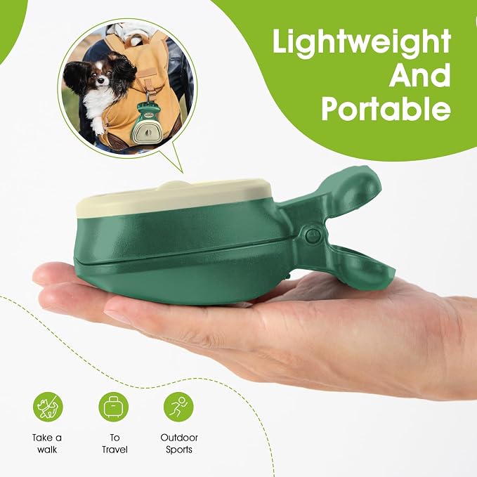 SuperDesign Dog Pooper Scooper - Ideal for Small & Large Dogs, Yard & Walks, Adjustable Leash & Bag Attachment, Perfect for Travel & Camping (Green)